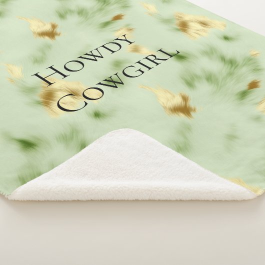 Mint Green Gold Cowhide Sherpadecke (3/4)