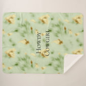 Mint Green Gold Cowhide Sherpadecke (Vorderseite (Horizontal))