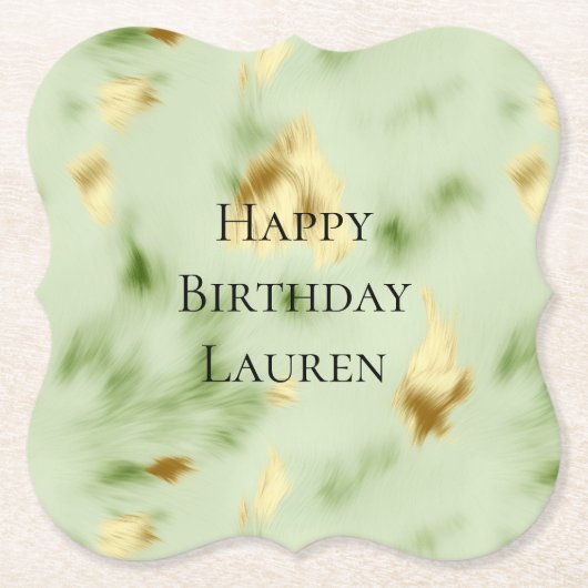 Mint Green Gold Cowhide Untersetzer (Vorderseite)