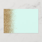 Mint Green Gold Glitter Wedding Details Begleitkarte (Rückseite)