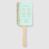 Mint Green Gold Glitter Wedding Program Fächer (Rückseite)