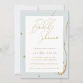 Mint Green Gold Glitzer Bridal Dusche Einladung (Vorderseite)