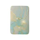 Mint Green Gold Marmor: Texturiert Badematte (Vorderseite Vertikal)