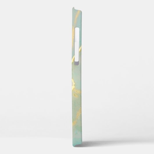 Mint Green Gold Marmor: Texturiert Case-Mate iPhone Hülle (Rückseite / Links)