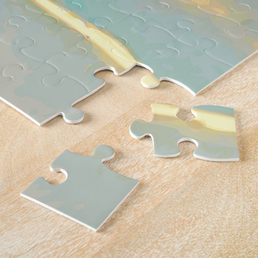 Mint Green Gold Marmor: Texturiert Puzzle (Seite)