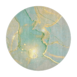 Mint Green Gold Marmor: Texturiert Schneidebrett