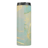 Mint Green Gold Marmor: Texturiert Thermosbecher (Rückseite)