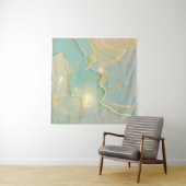 Mint Green Gold Marmor: Texturiert Wandteppich (Beispiel)