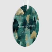 Mint Green Gold Trees Weihnachten Ornament (Vorderseite)