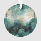 Mint Green Gold Trees Weihnachten Ornament (Rückseite)