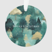 Mint Green Gold Trees Weihnachten Ornament (Vorderseite)