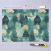 Mint Green Gold Trees Weihnachten Seidenpapier (Handwerk)