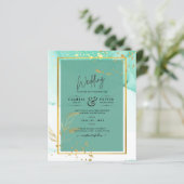 Mint Green Gold WEDD Alkohol Tinte Abstrakt (Stehend Vorderseite)
