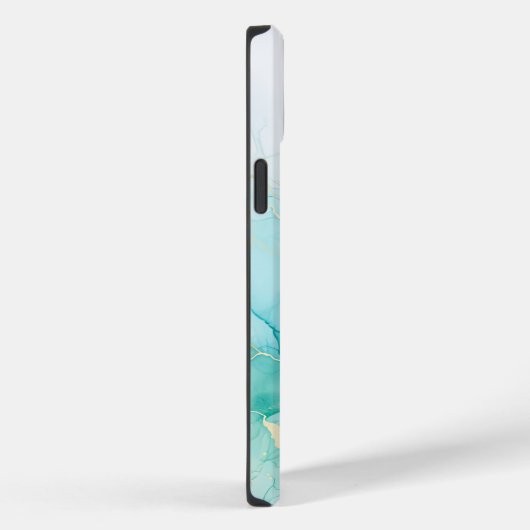Mint Green Gold Weißmarmor Case-Mate iPhone Hülle (Rückseite / Rechts)