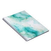 Mint Green Gold Weißmarmor Notizblock (Rechte Seite)