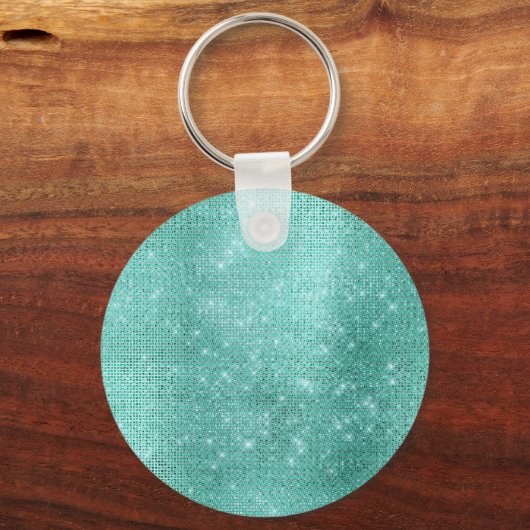 Mint Green Gold Weißmarmor Schlüsselanhänger (Rückseite)