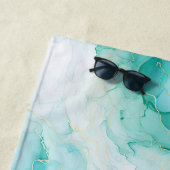 Mint Green Gold Weißmarmor Strandtuch (Beispiel)
