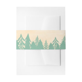 Mint Green Gold Woodland Trees Einladungsbanderole