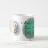 Mint Green Golden Retriever Personalized Photos Kaffeetasse (Vorderseite Links)