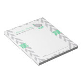 Mint Green & Gray Elephant | Babydusche - Beratung Notizblock (angewinkelt)