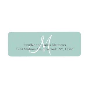 Mint Green, Gray Monogram für Hochzeiten