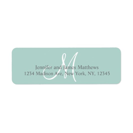 Mint Green, Gray Monogram für Hochzeiten (Vorne)