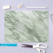 Mint Green Gray Pastel Metallic Marmorstein Lux Seidenpapier (Handwerk)