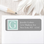 Mint Green Gray Simple Modern Monogram (Insitu)