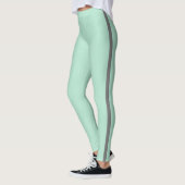 Mint Green Gray Stripe Leggings (Links)