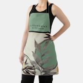 Mint Green & Gray Wasserfarbenleaf | Name + Küche Schürze (InSitu)