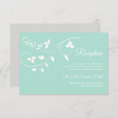 Mint Green & Gray Wedding RECEPTION Einsteckkarte Begleitkarte (Vorne/Hinten)