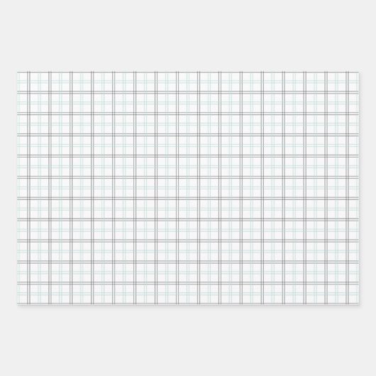 Mint Green & Grey Gingham Wrapping Paper Sheets Geschenkpapier Set (Vorderseite 2)