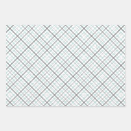 Mint Green & Grey Gingham Wrapping Paper Sheets Geschenkpapier Set (Vorderseite)