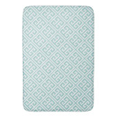 Mint Green Griechisches Schlüsselmuster Badematte (Vorderseite Vertikal)