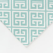 Mint Green Griechisches Schlüsselmuster Fleecedecke (Ecke)