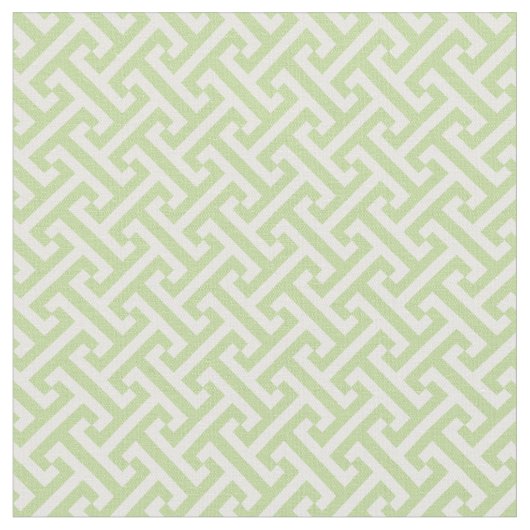 Mint Green Griechisches Schlüsselmuster Stoff (Nahaufnahme)