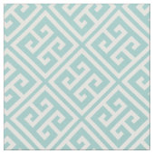 Mint Green Griechisches Schlüsselmuster Stoff (Nahaufnahme)
