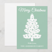 Mint Green Handwriting Script Weihnachtsbaum Feiertagskarte (Vorne/Hinten)