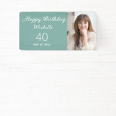 Mint Green Happy Birthday Foto Banner (InSitu)