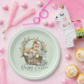 Mint Green Happy Oaster Bunny Pappteller (Party)