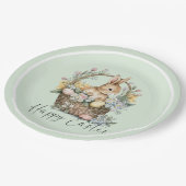 Mint Green Happy Oaster Bunny Pappteller (Schrägansicht)