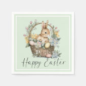 Mint Green Happy Oaster Bunny Serviette (Vorderseite)