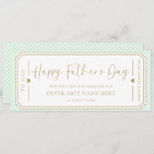 Mint Green Happy Vatertag Geschenkgutschein Karte (Vorne/Hinten)
