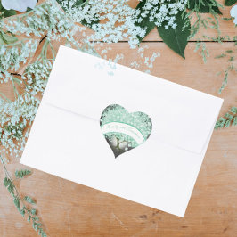 Mint Green Heart Leaf Tree Mason Jar UAWG RSVP Karte