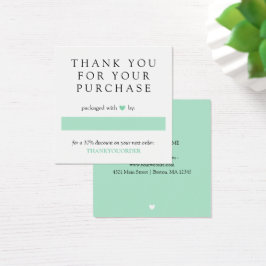 Mint Green Heart Vielen Dank für Ihre Bestellung