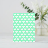 Mint Green Hearts Postkarte (Stehend Vorderseite)