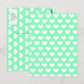 Mint Green Hearts Postkarte (Vorne/Hinten)