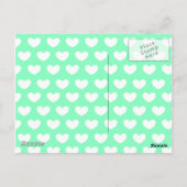 Mint Green Hearts Postkarte (Rückseite)