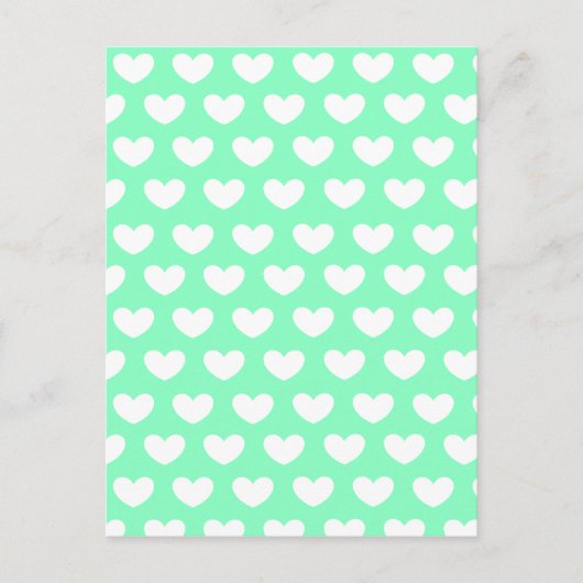 Mint Green Hearts Postkarte (Vorderseite)