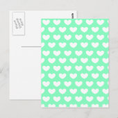 Mint Green Hearts Postkarte (Vorne/Hinten)
